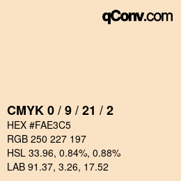 Color code: CMYK 0 / 9 / 21 / 2 | qconv.com