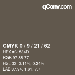 Color code: CMYK 0 / 9 / 21 / 62 | qconv.com