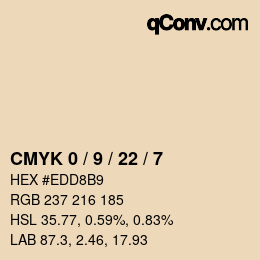 Color code: CMYK 0 / 9 / 22 / 7 | qconv.com