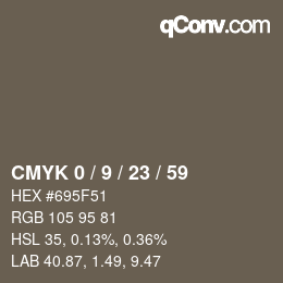 颜色代码: CMYK 0 / 9 / 23 / 59 | qconv.com