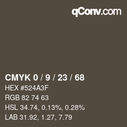 颜色代码: CMYK 0 / 9 / 23 / 68 | qconv.com