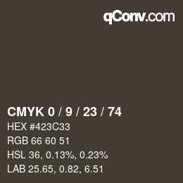 颜色代码: CMYK 0 / 9 / 23 / 74 | qconv.com