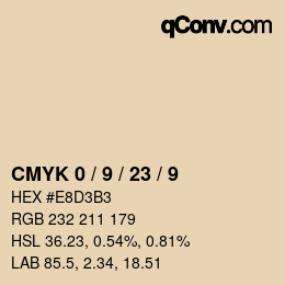 カラーコード: CMYK 0 / 9 / 23 / 9 | qconv.com