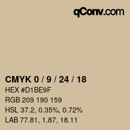 カラーコード: CMYK 0 / 9 / 24 / 18 | qconv.com