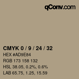カラーコード: CMYK 0 / 9 / 24 / 32 | qconv.com