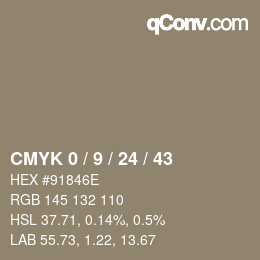 颜色代码: CMYK 0 / 9 / 24 / 43 | qconv.com