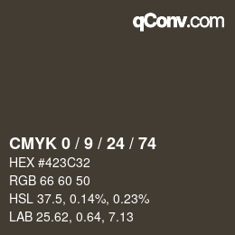 Color code: CMYK 0 / 9 / 24 / 74 | qconv.com