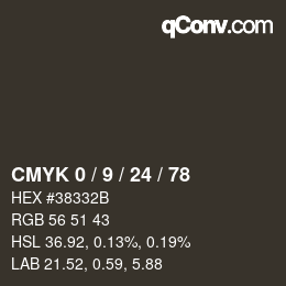 颜色代码: CMYK 0 / 9 / 24 / 78 | qconv.com
