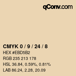 Farbcode: CMYK 0 / 9 / 24 / 8 | qconv.com