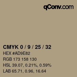 カラーコード: CMYK 0 / 9 / 25 / 32 | qconv.com