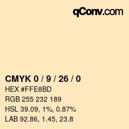 Color code: CMYK 0 / 9 / 26 / 0 | qconv.com