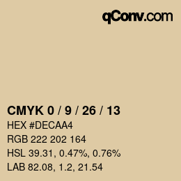 颜色代码: CMYK 0 / 9 / 26 / 13 | qconv.com