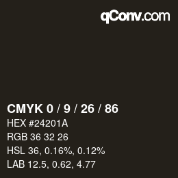颜色代码: CMYK 0 / 9 / 26 / 86 | qconv.com