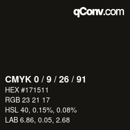 Color code: CMYK 0 / 9 / 26 / 91 | qconv.com