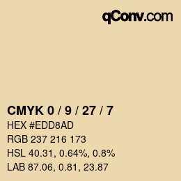 カラーコード: CMYK 0 / 9 / 27 / 7 | qconv.com