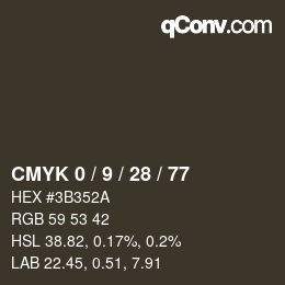 Color code: CMYK 0 / 9 / 28 / 77 | qconv.com