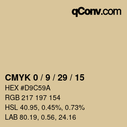 Color code: CMYK 0 / 9 / 29 / 15 | qconv.com