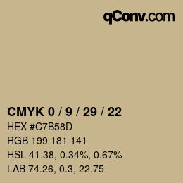 Color code: CMYK 0 / 9 / 29 / 22 | qconv.com