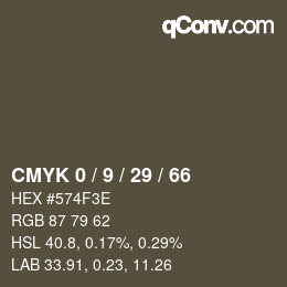 Color code: CMYK 0 / 9 / 29 / 66 | qconv.com