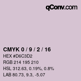 カラーコード: CMYK 0 / 9 / 2 / 16 | qconv.com