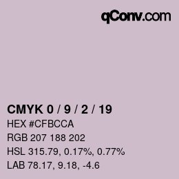 カラーコード: CMYK 0 / 9 / 2 / 19 | qconv.com