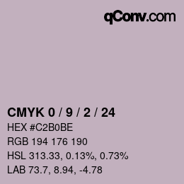 颜色代码: CMYK 0 / 9 / 2 / 24 | qconv.com