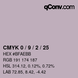 颜色代码: CMYK 0 / 9 / 2 / 25 | qconv.com