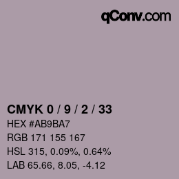 カラーコード: CMYK 0 / 9 / 2 / 33 | qconv.com