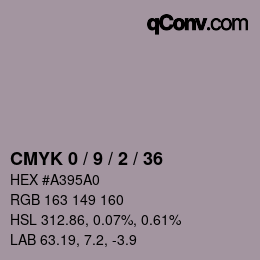 カラーコード: CMYK 0 / 9 / 2 / 36 | qconv.com