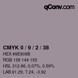Color code: CMYK 0 / 9 / 2 / 38 | qconv.com