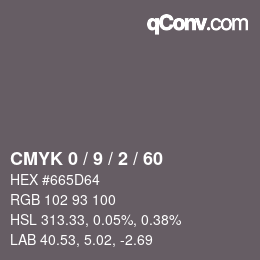 Color code: CMYK 0 / 9 / 2 / 60 | qconv.com