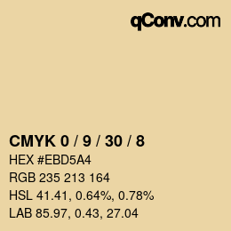 颜色代码: CMYK 0 / 9 / 30 / 8 | qconv.com