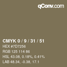 Color code: CMYK 0 / 9 / 31 / 51 | qconv.com