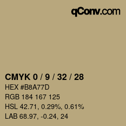 カラーコード: CMYK 0 / 9 / 32 / 28 | qconv.com