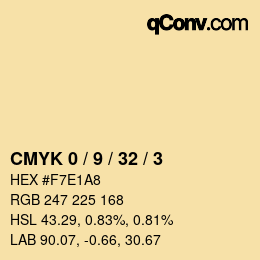 Color code: CMYK 0 / 9 / 32 / 3 | qconv.com