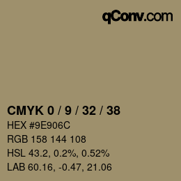 カラーコード: CMYK 0 / 9 / 32 / 38 | qconv.com