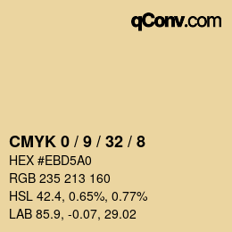 Color code: CMYK 0 / 9 / 32 / 8 | qconv.com