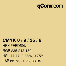 Color code: CMYK 0 / 9 / 36 / 8 | qconv.com