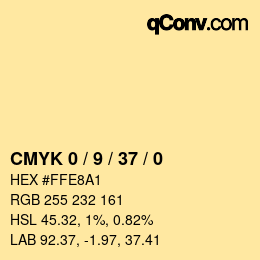 颜色代码: CMYK 0 / 9 / 37 / 0 | qconv.com