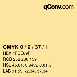 Color code: CMYK 0 / 9 / 37 / 1 | qconv.com