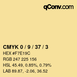 颜色代码: CMYK 0 / 9 / 37 / 3 | qconv.com