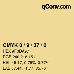 Color code: CMYK 0 / 9 / 37 / 6 | qconv.com