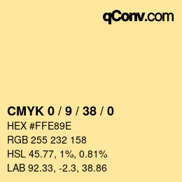 Color code: CMYK 0 / 9 / 38 / 0 | qconv.com