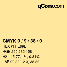 Color code: CMYK 0 / 9 / 38 / 0 | qconv.com