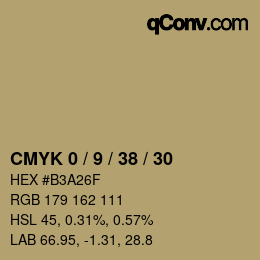 カラーコード: CMYK 0 / 9 / 38 / 30 | qconv.com