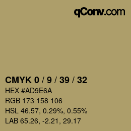 カラーコード: CMYK 0 / 9 / 39 / 32 | qconv.com