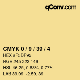 Color code: CMYK 0 / 9 / 39 / 4 | qconv.com