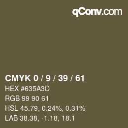 カラーコード: CMYK 0 / 9 / 39 / 61 | qconv.com