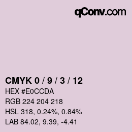 Color code: CMYK 0 / 9 / 3 / 12 | qconv.com