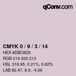 カラーコード: CMYK 0 / 9 / 3 / 14 | qconv.com